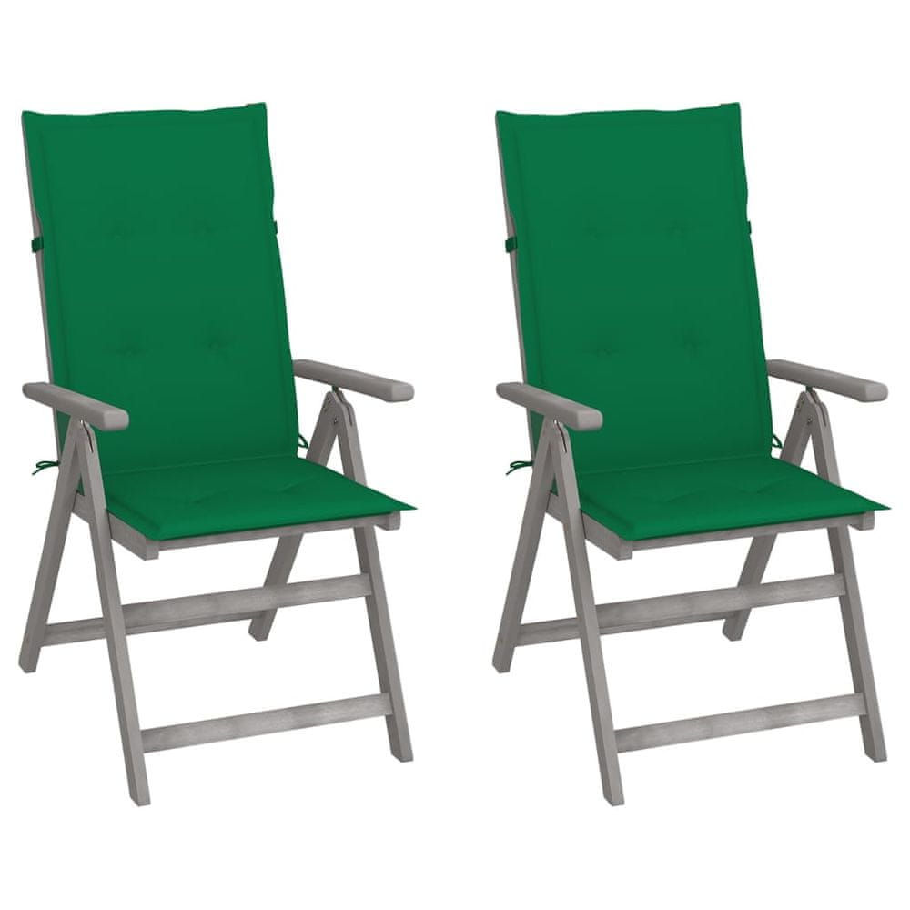 Petromila vidaXL Záhradné sklápacie stoličky 2 ks s podložkami akáciový masív